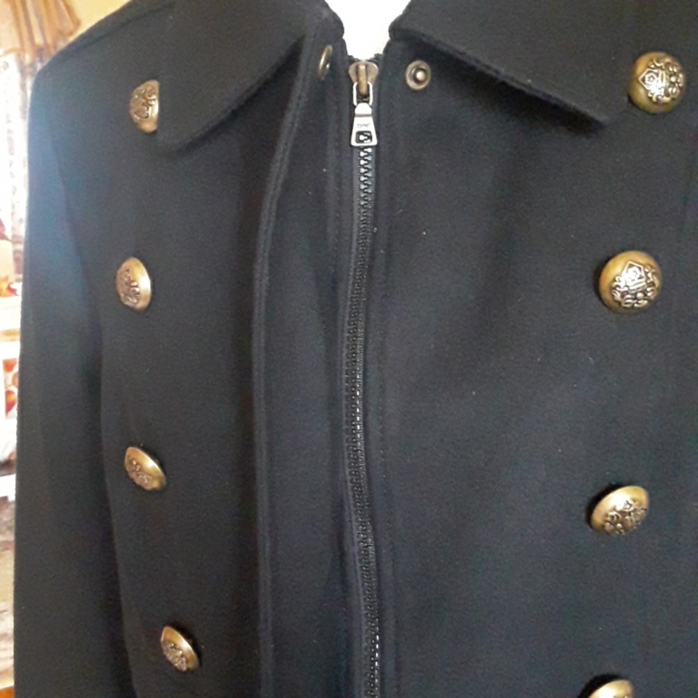 ESPIRIT BLACK Wool coat size L - Picture 9 of 16